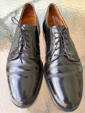Cole Haan Cap Toe Oxford Dress Shoes Black Polished Leather Lace Up Mens 13 D